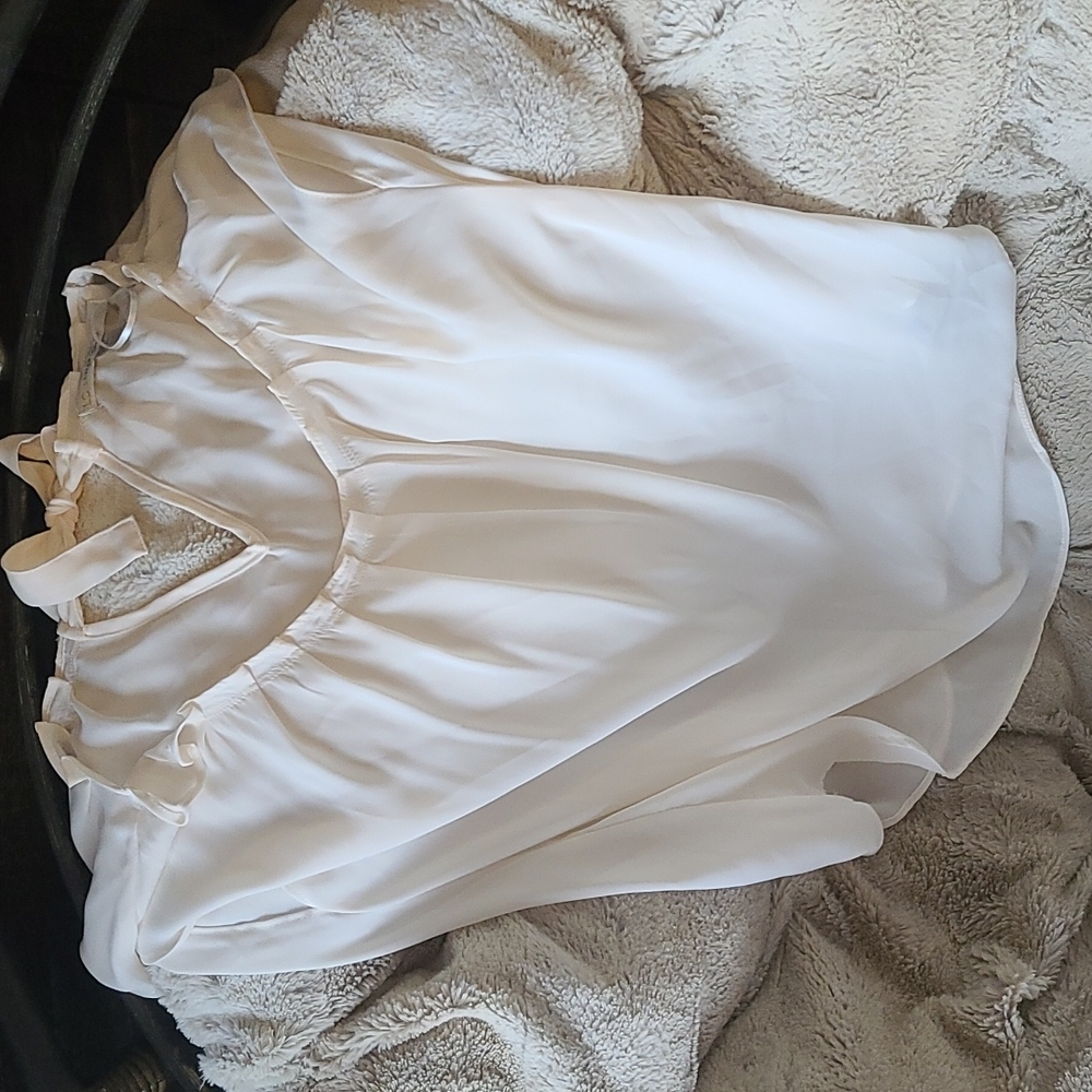 LC Lauren Conrad cream tie back blouse